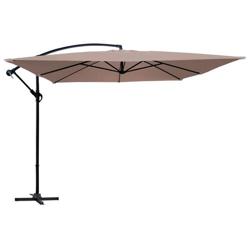 Parasol Déporté 3x3m Acier Taupe Genova