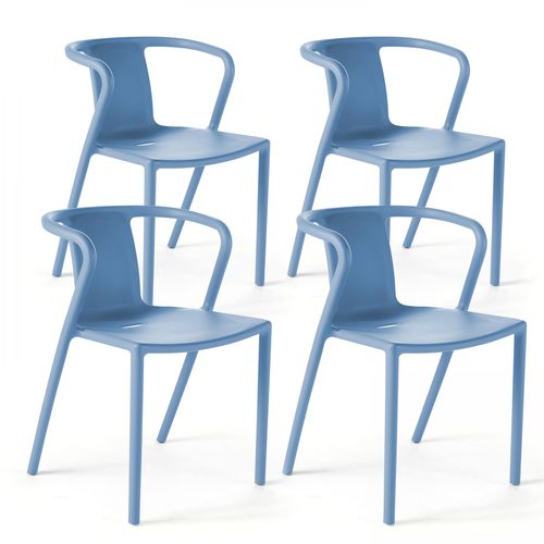 Lot De 4 Chaises En Plastique Bleu