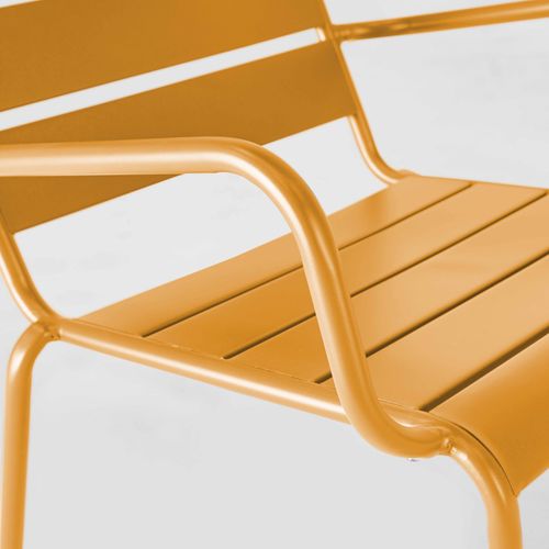 Fauteuil Relax Et Repose Pied En Métal Jaune Palavas