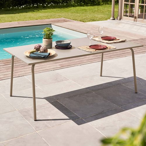Table De Jardin Rectangulaire En Acier Taupe Palavas