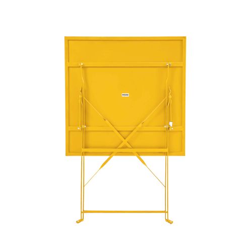 Table De Jardin Pliante Bistrot En Acier Jaune