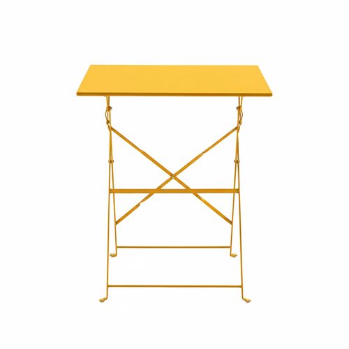 Table De Jardin Pliante Bistrot En Acier Jaune