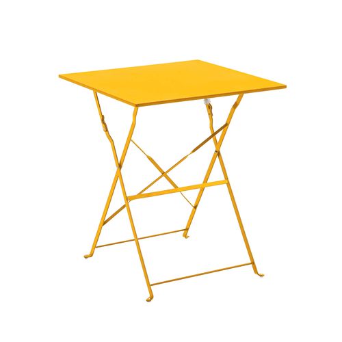 Table De Jardin Et 2 Chaises Acier Jaune