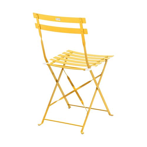 Table De Jardin Et 2 Chaises Acier Jaune