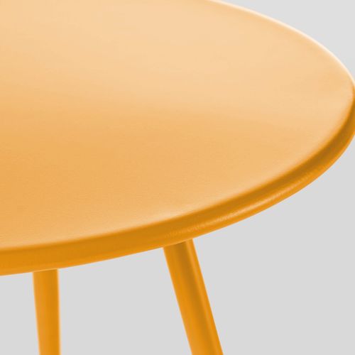 Table Basse De Jardin Ronde En Métal Jaune 40 Cm Palavas