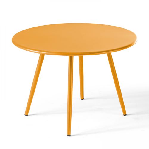 Table Basse De Jardin Ronde En Métal Jaune 40 Cm Palavas