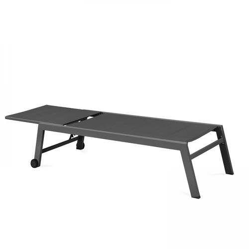 Lot De 2 Bains De Soleil En Aluminium Et Textilène Gris Nouméa