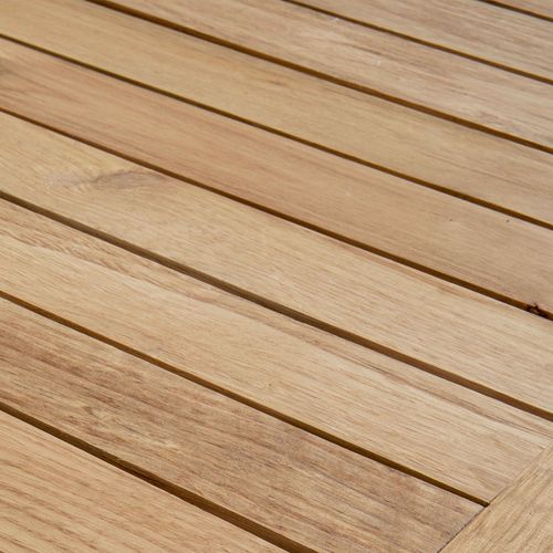 Mange Debout ajustable Carrée En Aluminium Et Bois Marron