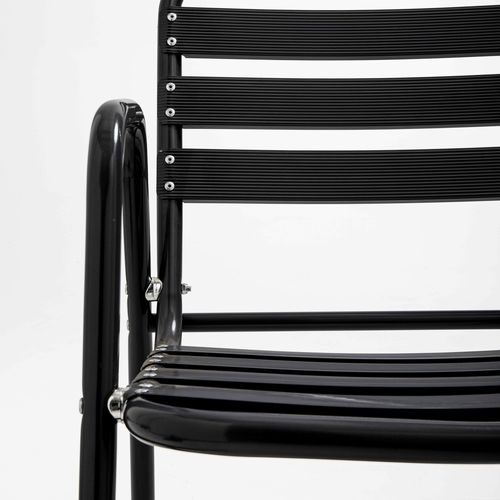 Ensemble De Jardin Table Et 4 Chaises Aluminium Et Bois