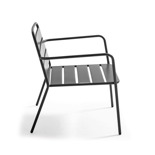 Fauteuil De Jardin Bas En Métal Gris Anthracite Palavas