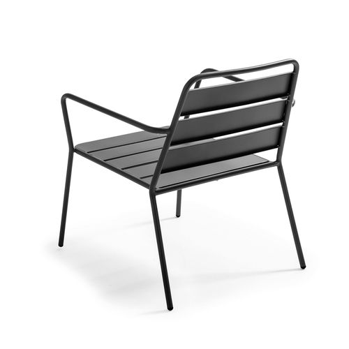 Fauteuil De Jardin Bas En Métal Gris Anthracite Palavas