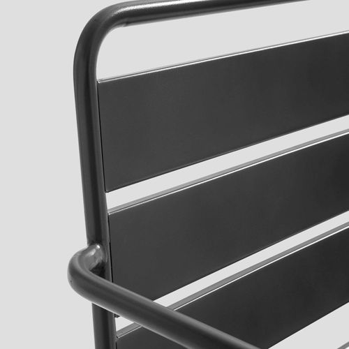 Fauteuil De Jardin Bas En Métal Gris Anthracite Palavas