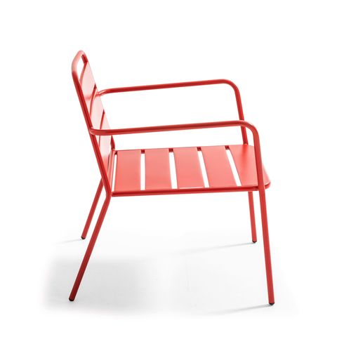 Fauteuil De Jardin Bas En Métal Rouge Palavas