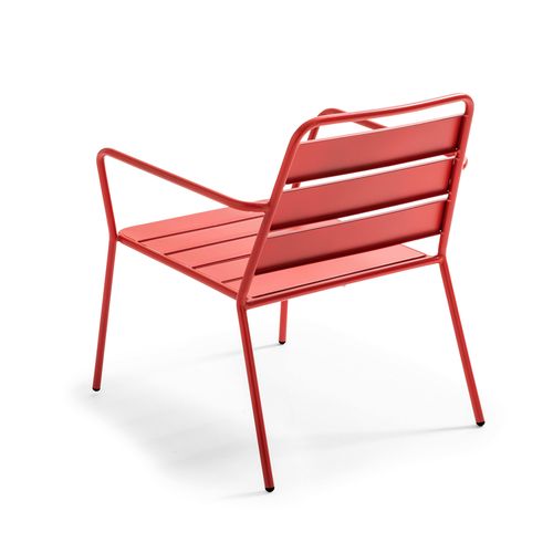 Fauteuil De Jardin Bas En Métal Rouge Palavas