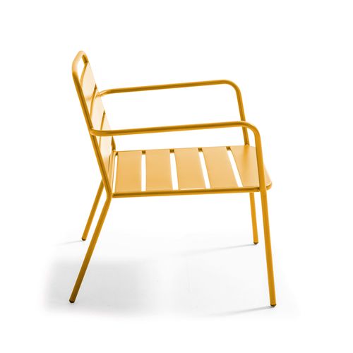 Fauteuil De Jardin Bas En Métal Jaune Palavas