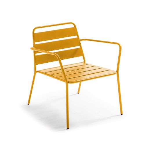 Fauteuil De Jardin Bas En Métal Jaune Palavas