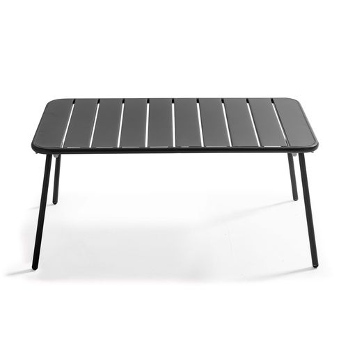 Table Basse De Jardin En Acier Thermolaqué, Palavas Gris - Palavas