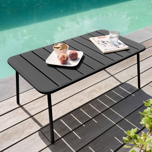 Table Basse De Jardin En Acier Thermolaqué, Palavas Gris - Palavas