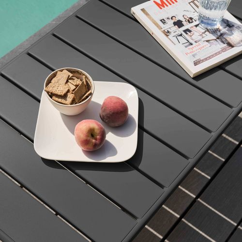 Table Basse De Jardin En Acier Thermolaqué, Palavas Gris - Palavas