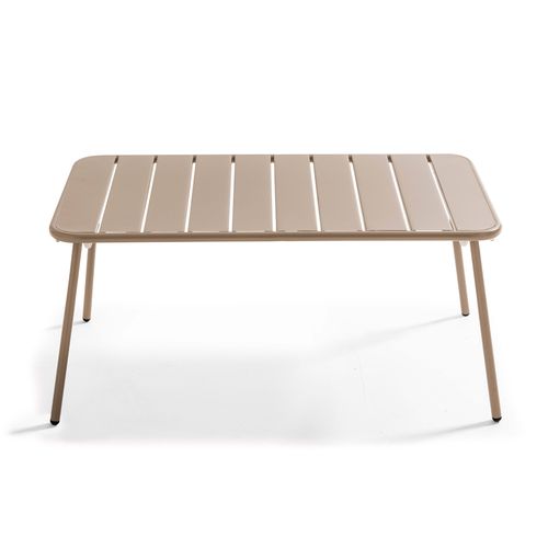 Table Basse De Jardin Acier Taupe 90 X 50 Cm Palavas