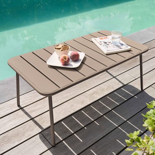 Table Basse De Jardin Acier Taupe 90 X 50 Cm Palavas