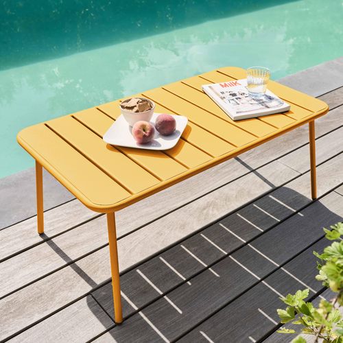 Table Basse De Jardin En Acier Thermolaqué, Palavas Jaune - Palavas