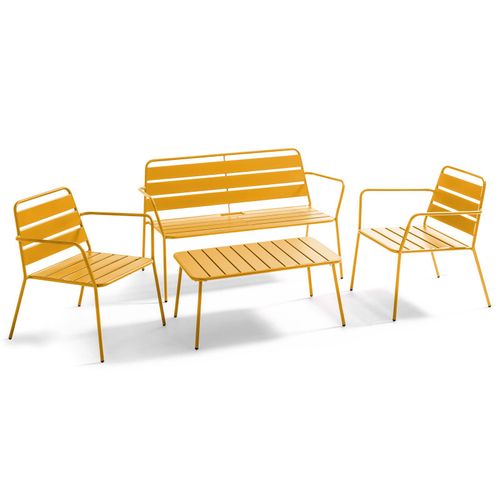 Table Basse De Jardin En Acier Thermolaqué, Palavas Jaune - Palavas