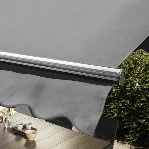 Store Mobile Électrique Double Pente 3 X 4m Aluminium Anthracite