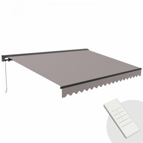 Store Banne Électrique 4x3m En Aluminium Taupe