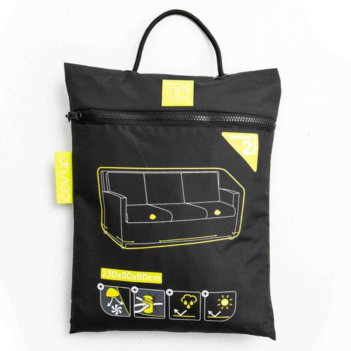 Housse De Canapé Extérieur 3 Personnes Polyester Noire Cov'up