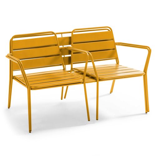 Salon De Jardin 4 Places En Métal Jaune Palavas