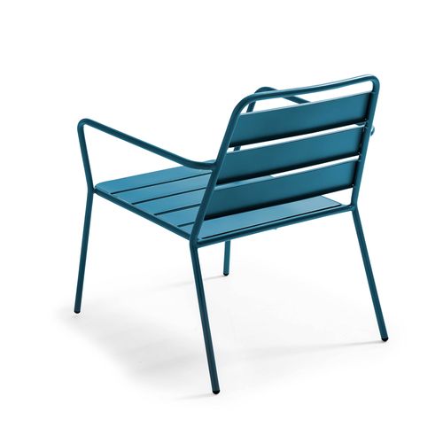 Fauteuil Bas De Jardin En Métal Bleu Pacific Palavas