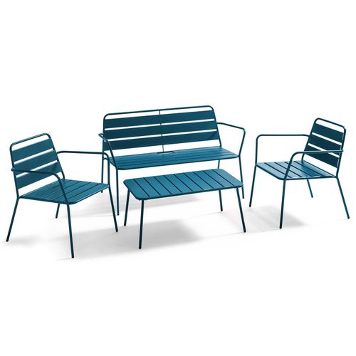 Table Basse De Jardin En Acier Thermolaqué, Palavas Bleu - Palavas