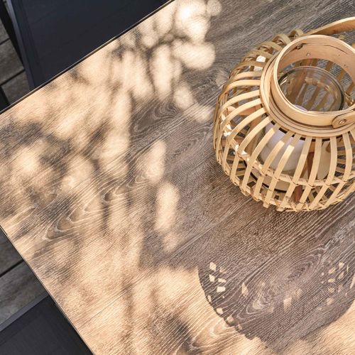 Table Extensible Aluminium Et Céramique Imitation Bois