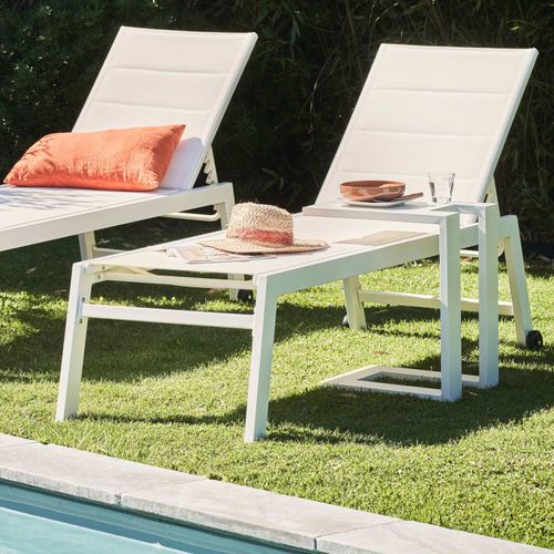 Tablette Pour Bain De Soleil En Aluminium Blanc