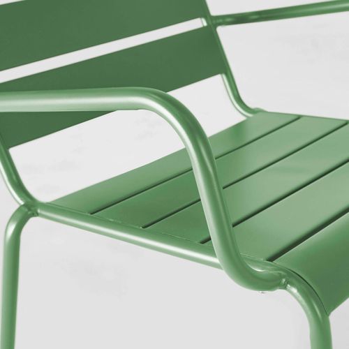 Fauteuil Relax Et Repose Pied En Métal Vert Cactus Palavas