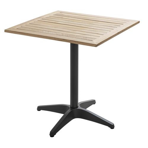 Table De Jardin Carré Plateau Bois Et 2 Chaises En Résine