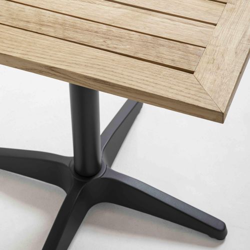 Table De Jardin Carré Plateau Bois Et 2 Chaises En Résine