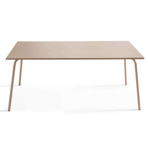 Ensemble Table De Jardin Et 6 Fauteuils En Métal Taupe Palavas