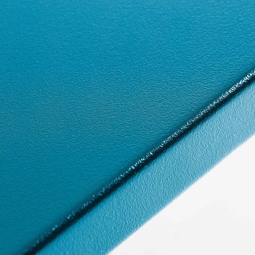 Ensemble Table De Jardin Carrée Et 4 Bancs En Métal Bleu Pacific Palavas