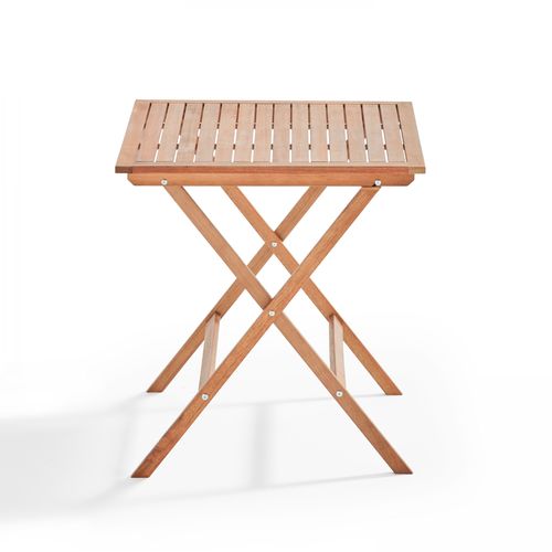 Table Bistrot Pliante Carrée En Bois D'eucalyptus