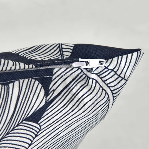 Lot De 2 Coussins Carrés Polyester Abaca Bleu 45x45x8 Cm Quito