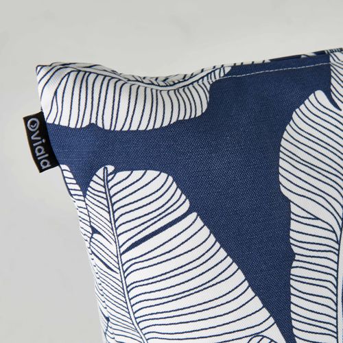 Lot De 2 Coussins Carrés Polyester Abaca Bleu 45x45x8 Cm Quito