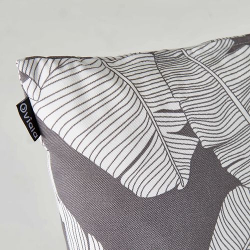 Lot De 2 Coussins Carrés Polyester Abaca Gris 45x45x8 Cm Quito