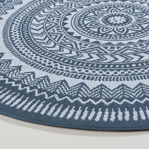 Tapis Rond Polypropylène Bleu 120cm Mandala