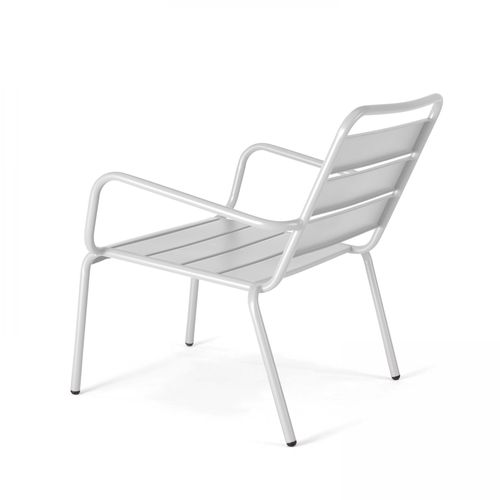 Lot De 2 Fauteuils Relax Avec Repose-pieds En Métal Blanc Palavas