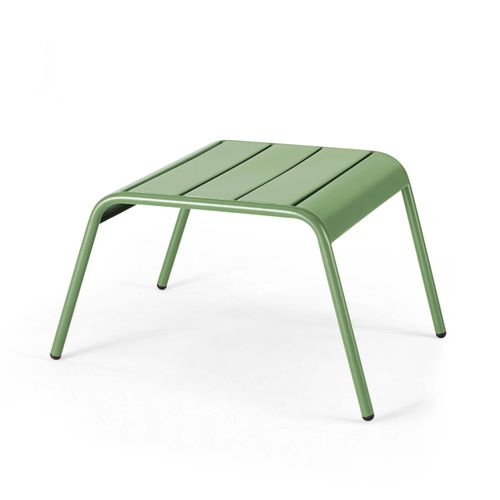 Lot 2 Fauteuils Relax Avec Repose-pieds Métal Gris Et Vert Cactus Palavas