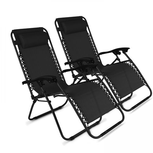Lot De 2 Fauteuils D'extérieur Relax, Monaco Noir - Monaco