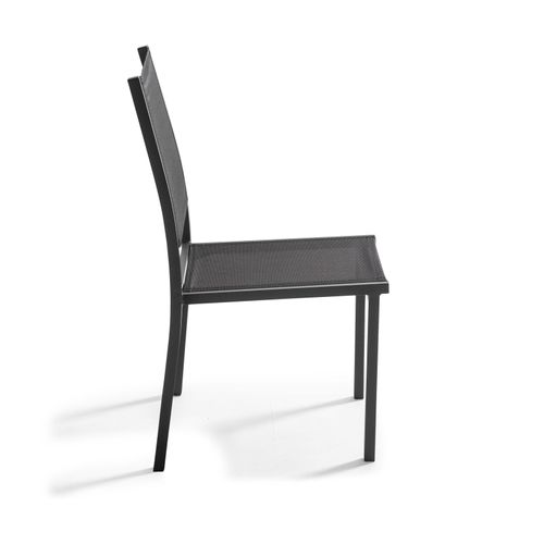 Lot De 2 Chaises De Jardin En Aluminium Et Textilène Noir