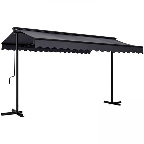 Store Mobile Électrique 4x3m Et 4 Dalles Lestées Gris